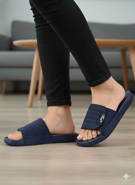Adjustable Black Slides | Soft Cushion Comfort & Non-Slip Water Resistant Slippers for Men