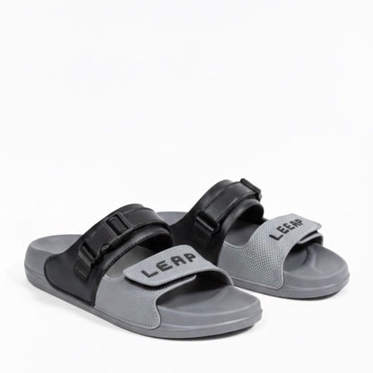 LEAP Soft Medicated Slippers - Grey | Non-Slip, Water Resistant Comfort Slides